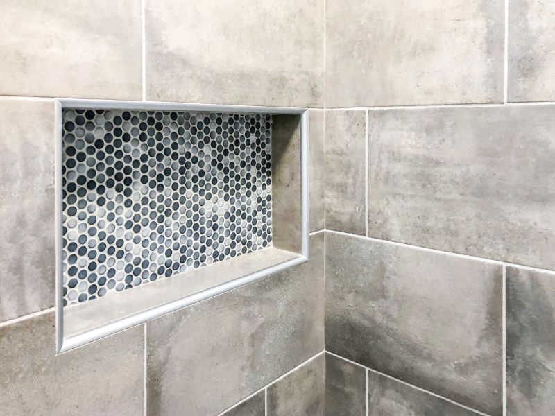 Corner Shower with Storage